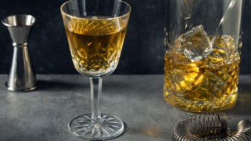 boozy refreshing bijou gin cocktail with chartreuse