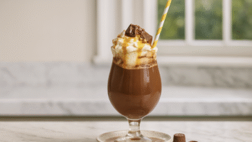 Boozy Frozen Caramel Hot Chocolate